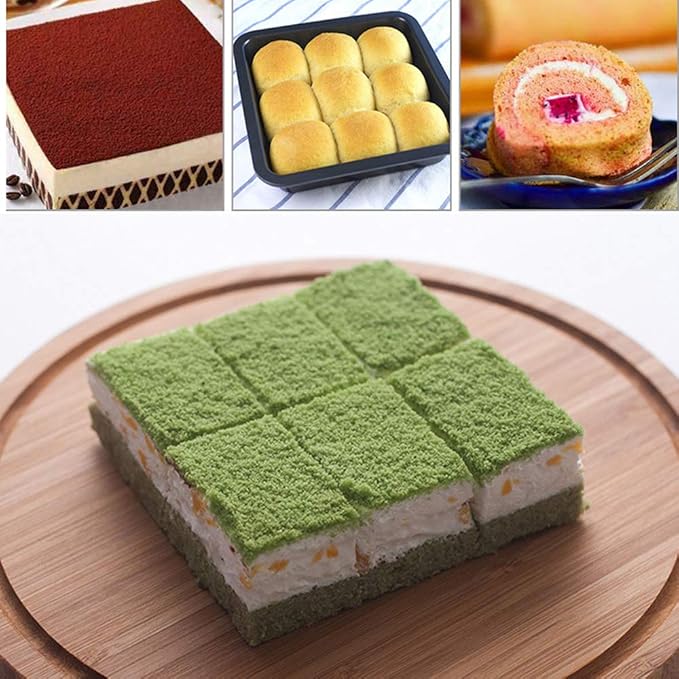 2 Small Baking Pans 8.33 x 8.33 Inch Mini Cookie Sheet Toaster Conventional - Image 6