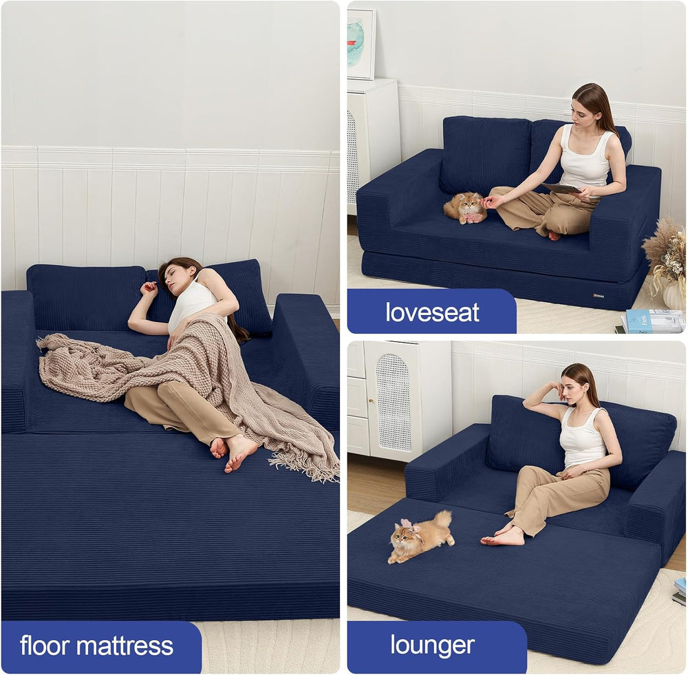 COMAX Futon Sofa Bed, Convertible Sofa Bed, Folding Boneless Couches