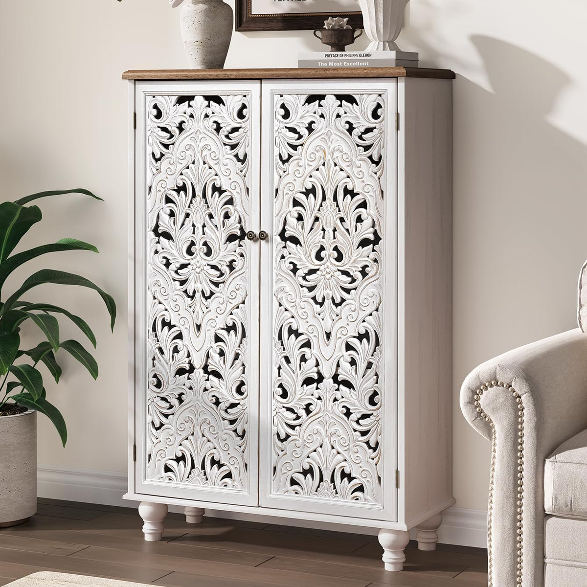 joinice 47" tall accent cabinet with doors &, main product view