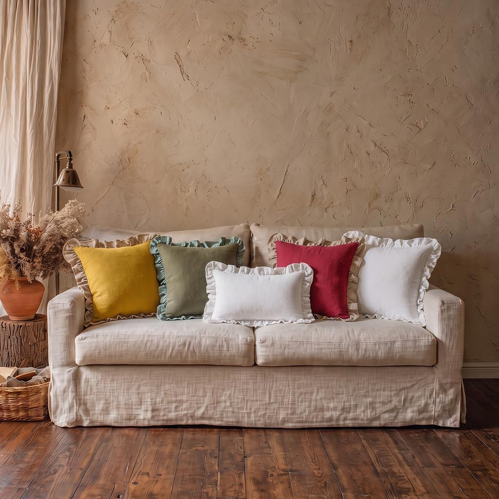 patdrea Designer Vintage White Throw Pillow Covers,Set of 2,12"x20"