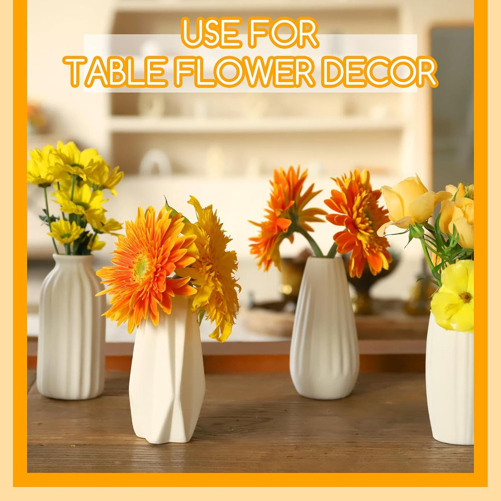 16packs Small White Ceramic Vases - Mini Flower Vases for Centerpieces