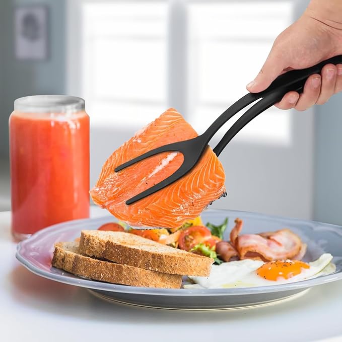 Egg Flipper Spatula 2 in 1 Grip and Flip Spatula Tongs Egg Spatula Flipper Made - Image 6
