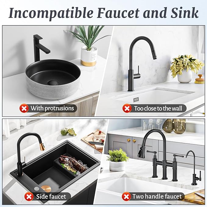 PoYang 14.6 inch Faucet Mat for Kitchen Sink Splash Guard, 7° Slope Silicone - Image 4
