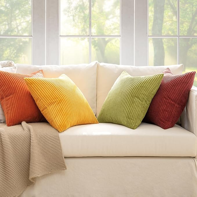 MIULEE Decorative Throw Pillow Covers 20x20 Inch Set of 4, Vibrant Cushion - Image 3