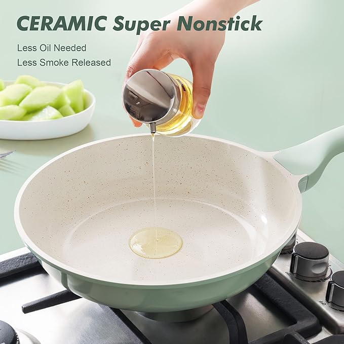 SENSARTE Nonstick Ceramic Frying Pan 12.5-Inch, Healthy Non Toxic Skillet - Image 9