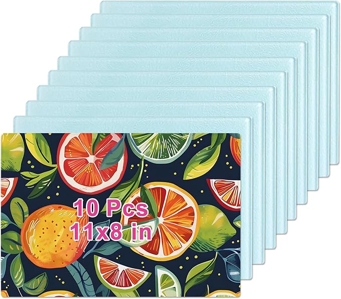 10 Pcs Sublimation Cutting Board Blanks, 11x8 Inch Tempered Glass Sublimation by ToBeAce