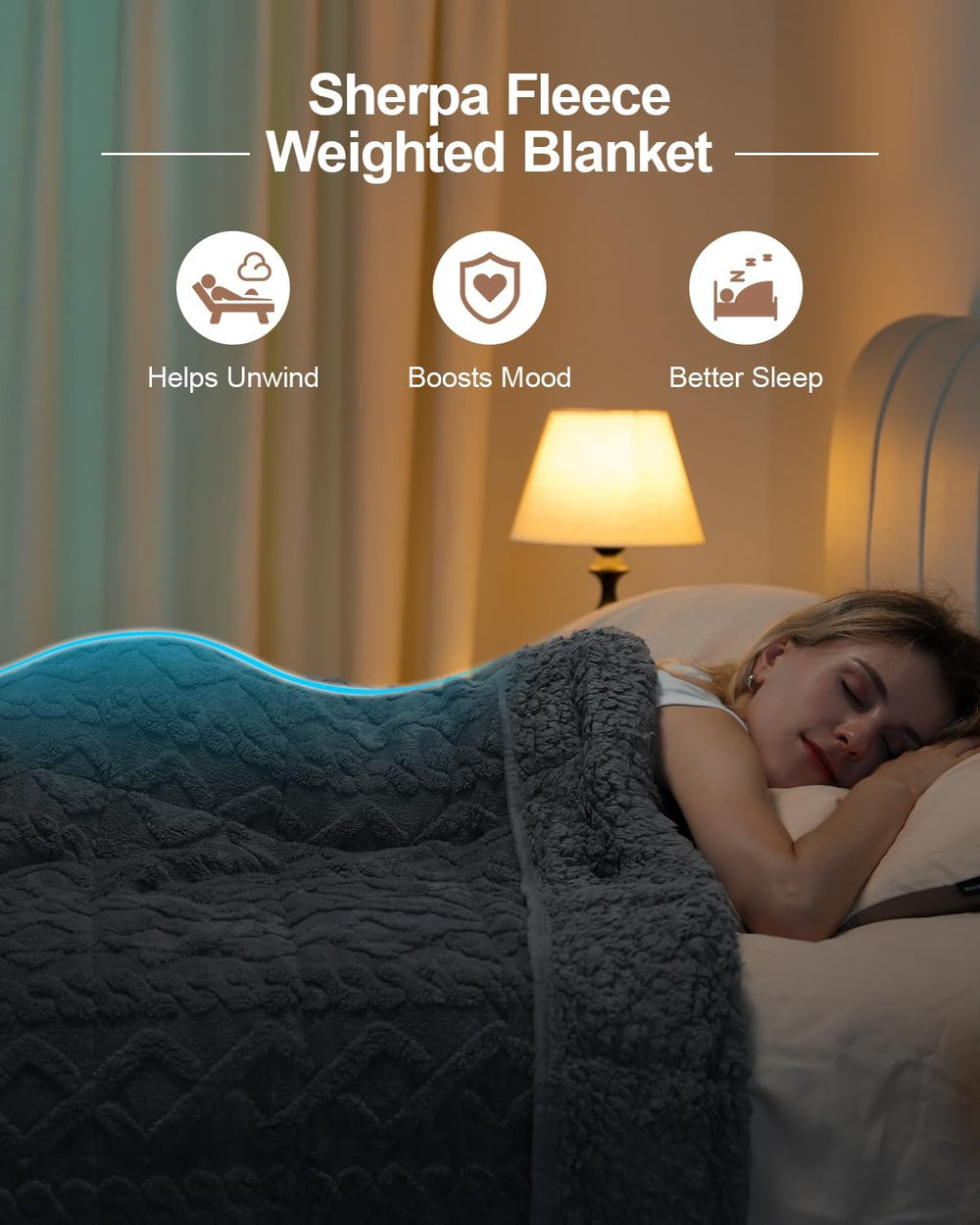 Ultra Soft Sherpa Weighted Blanket for Adults, 60"x80" 15lbs Heavy ...