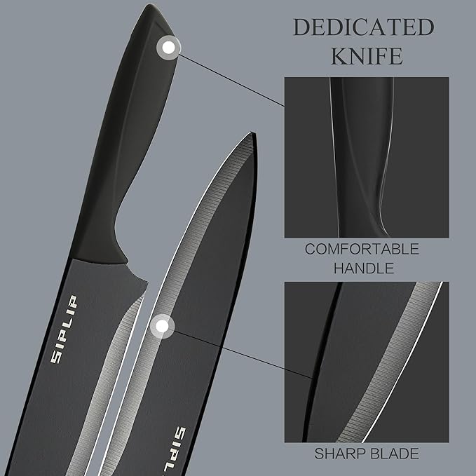 Kitchen knife set with Magnetic knife holder, 15 pieces high carbon stainless - Image 4
