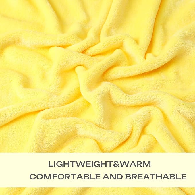 JIAHANNHA Yellow Throw Blanket Fleece Blanket 50"x60", Super Soft Cozy Plush - Image 3