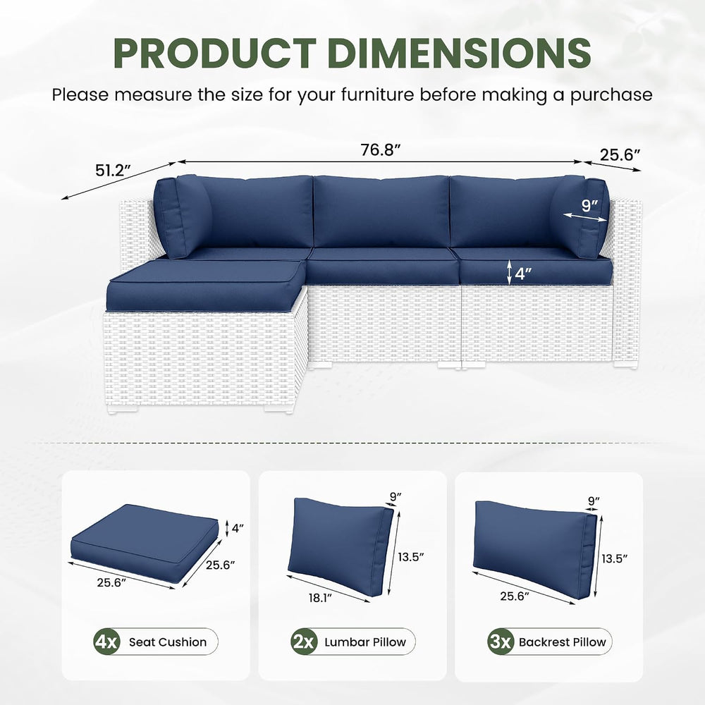 UDPATIO Patio Replacement Cushions for Outdoor Furniture, Water & Fade Re...
