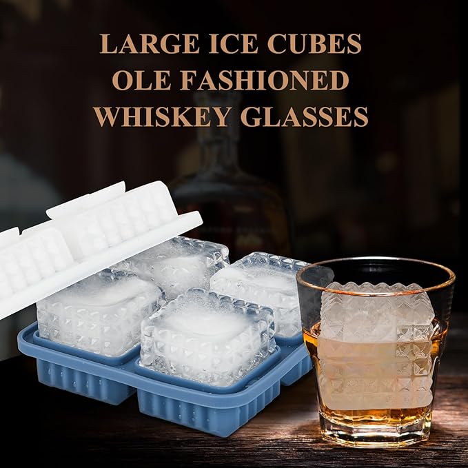 2 Pack Whiskey Ice Cubes Mold, Silicone Ice Cube Trays - Image 3
