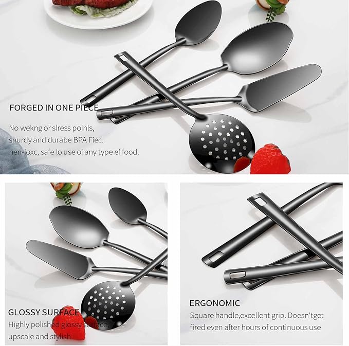 Lazycorner Cooking Utensil Set 11 Pcs Stainless Steel Kitchen Utensils Set Wok - Image 3