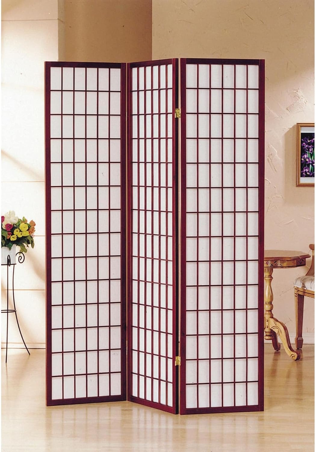 ore international 3-panel room divider, cherry, main product view