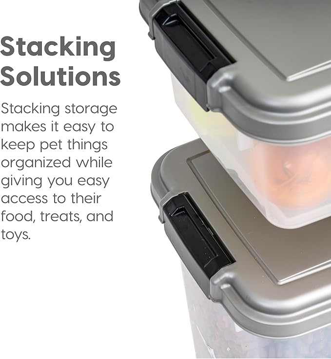 IRIS USA 30 lbs & 11 lbs Combo Airtight Dog Food Storage Container, Stackable - Image 8