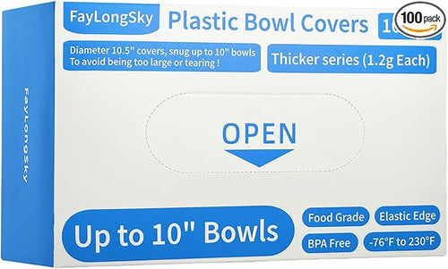 100pcs Boxed Plastic Bowl Covers by FAYLONGSKY