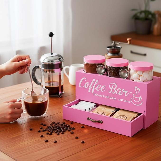 3 Pcs Coffee Bar Containers Set Include Coffee Sugar Container