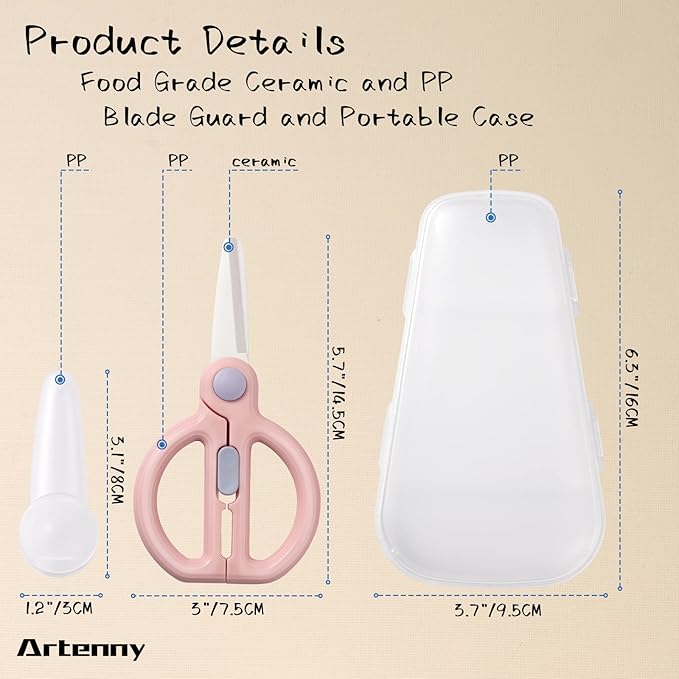 Baby Food Scissors with Travel Case, Ceramic Food Scissors Kids, Toddler - Image 6
