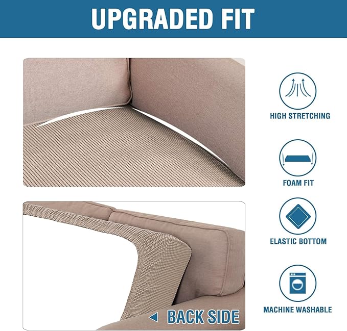 H.VERSAILTEX Super Stretch Individual Seat Cushion Covers Sofa Covers Couch - Image 6