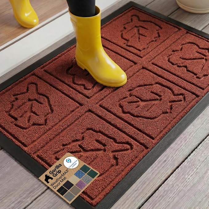 GORILLA GRIP 100% Waterproof All-Season WeatherMAX Doormat, US Designed Natural by GorillaGrip