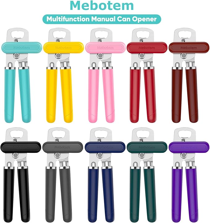 Mebotem 10 Colors Can Opener Manual Handheld Heavy Duty Hand Can Opener Smooth - Image 2