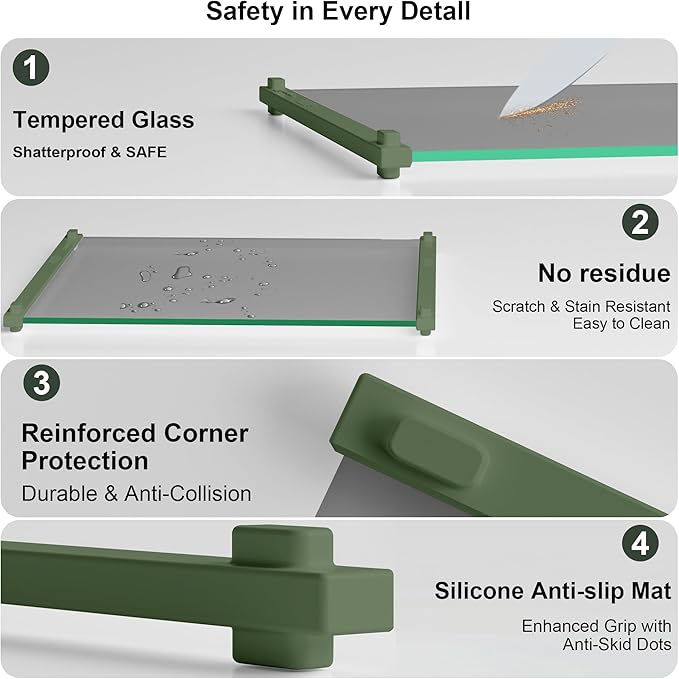 Glass Cutting Boards for Kitchen, European Grey Glass Paired - Image 4