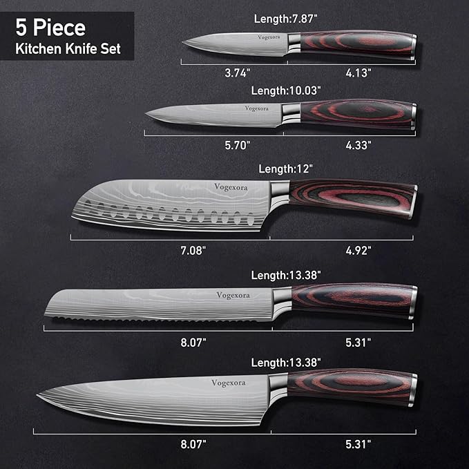 5 Pcs Chefs Kitchen Sharp Knife Set - Image 3
