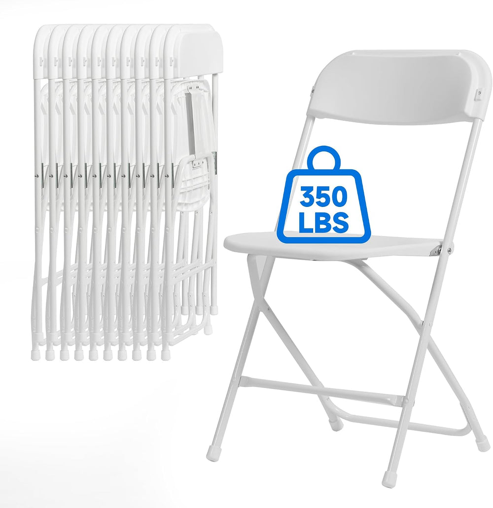 100 PCS Plastic Folding Chair, Portable Commercial Chair, Heavy-Duty Plastic ...