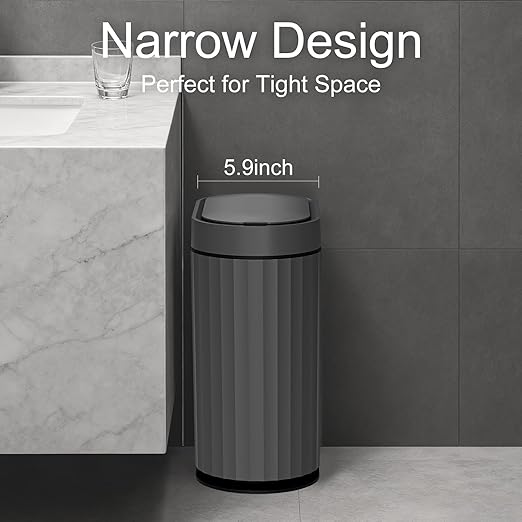 ELPHECO Bathroom Motion Sensor Trash can, 2 Gallon Automatic Garbage Can