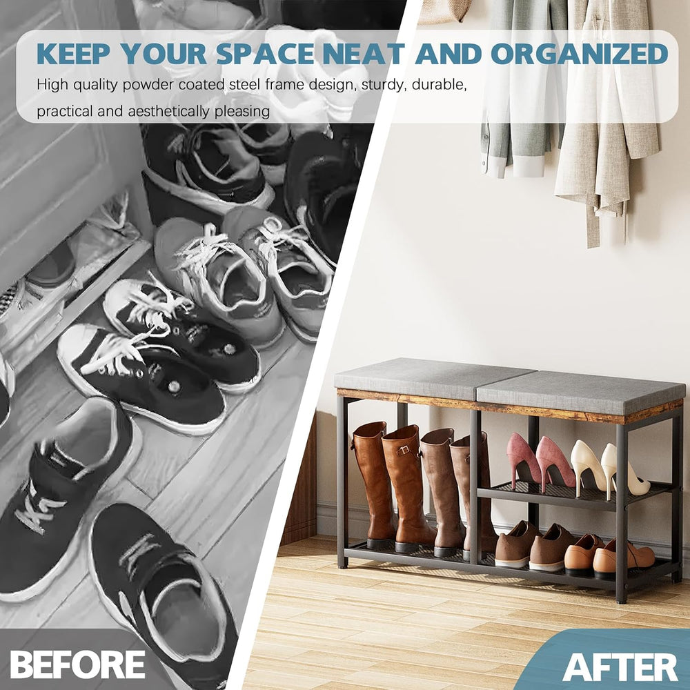 Shoe Rack for Entryway, Freestanding Hidden Shoe Storage Organizer, Boot Shoe...