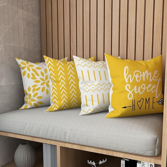 YCOLL Pillow Covers 16x16 Set of 4, Modern Sofa Throw Pillow Cover, Decorative - Image 5