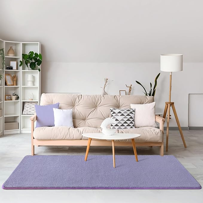 Amearea Modern Soft Hallway Runner Rug, 2x6 Purple Fluffy Bedroom Bedside Rugs - Image 7