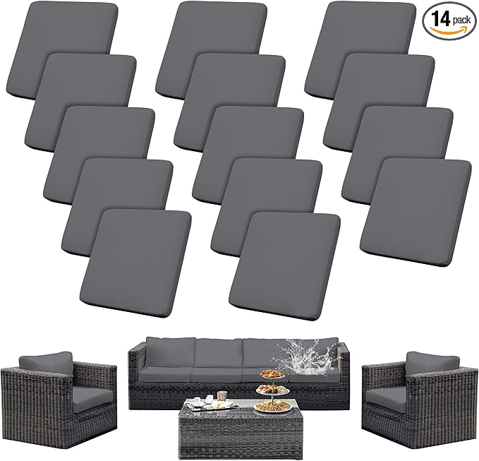 Outdoor Cushion Covers Set, Replacement by SUKAIKEQA