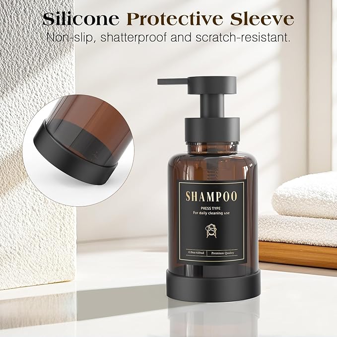 Luxspire Foaming Soap Dispenser, Glass Foam Pump Soap Dispenser, Non-Slip Hand - Image 5