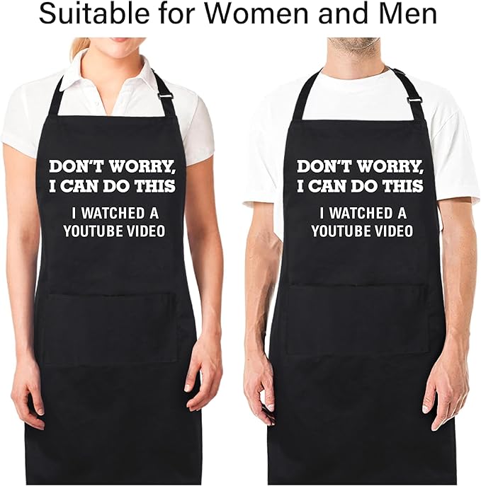 Xornis 100% Cotton Funny Apron for Men Women Adjustable Bib Aprons - Image 5