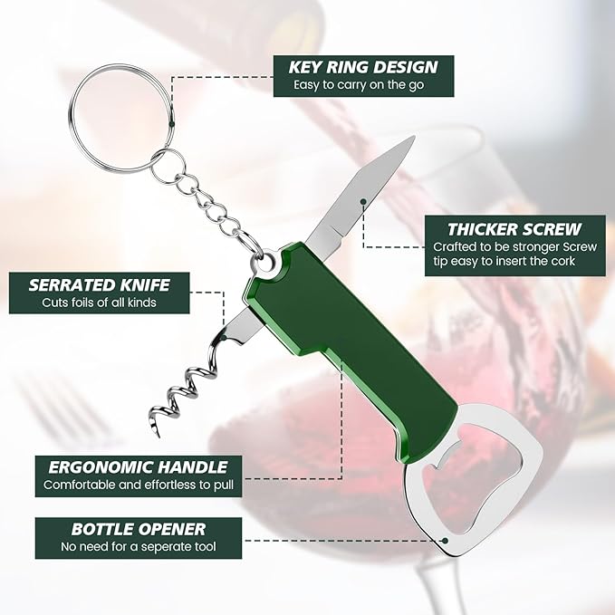 Ziliny 24 Pcs Bottle Opener Keychain Bulk Wine Bottle Beer Opener Keychain - Image 2