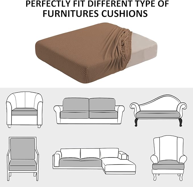 Water Resistant Couch Cushion Cover Stretch Sofa Seat Slipcover - Image 7