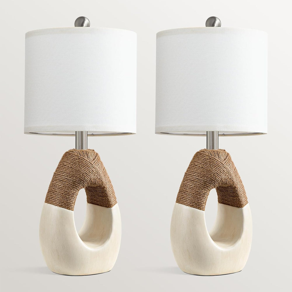 OYEARS 19'' Small Boho Table Lamps for Bedroom Set of 2 for Bedside