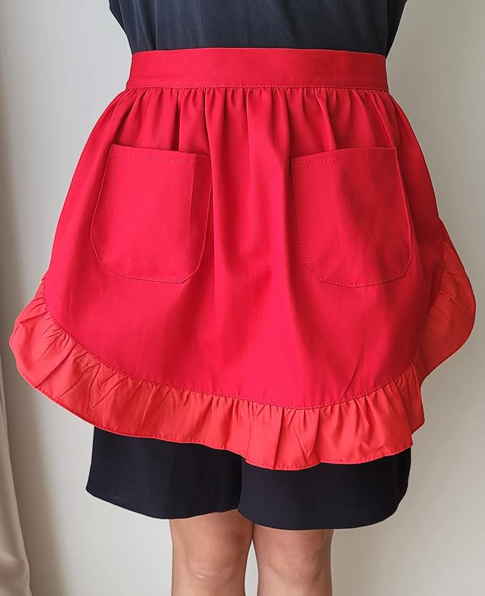 CRB Fashion Waist Apron Kitchen Cooking Restaurant Cotton Bistro Half Aprons - Image 2