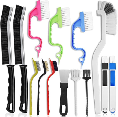14 Pcs Crevice Cleaning Brush Set – Hard Bristle Cleaning Tools by Unknown