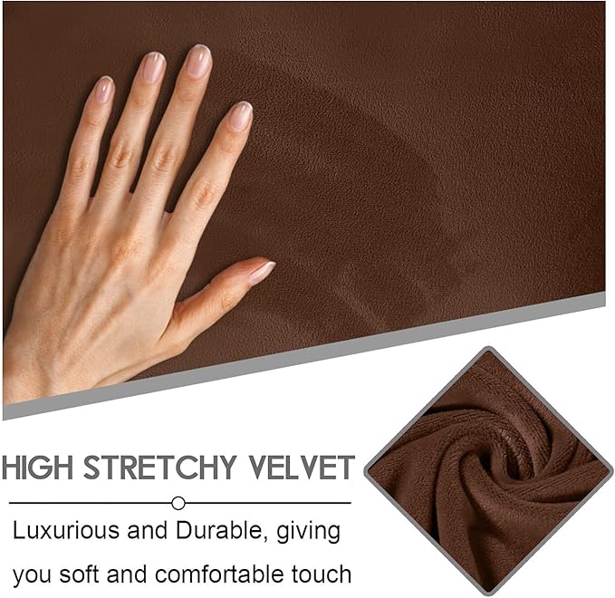 ULTICOR Reclining Love Seat Slipcover, 6-Piece Velvet Stretch Loveseat - Image 4