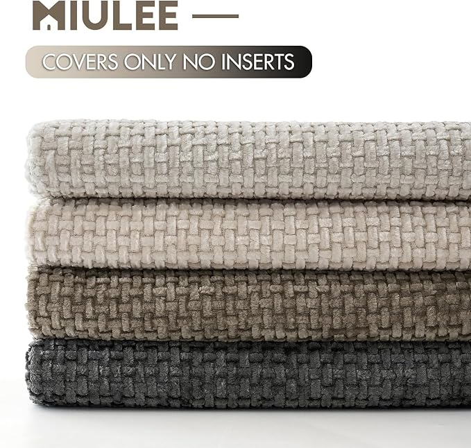 MIULEE Pack of 4 Couch Throw Pillow Covers 24x24 Inch Neutral Soft Decorative - Image 6