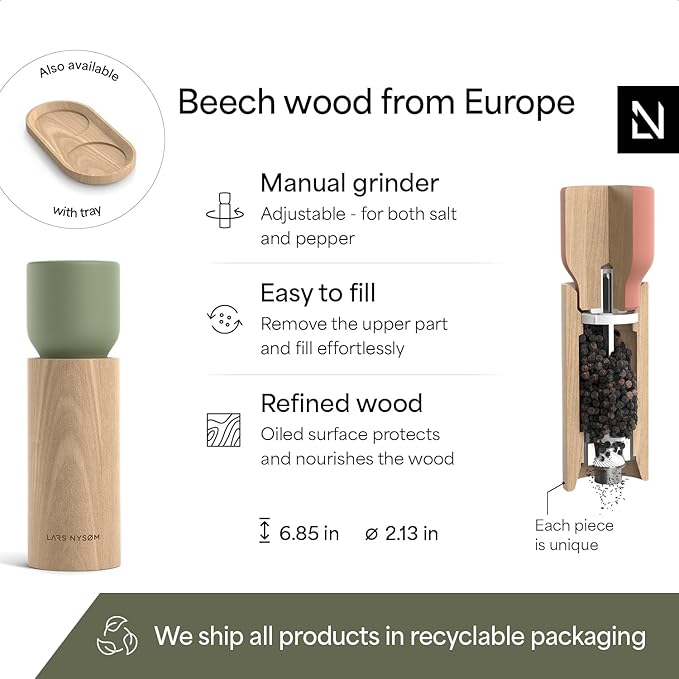 LARS NYSØM Wooden Salt and Pepper Grinder Set Manual - Image 4