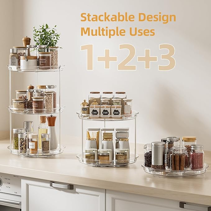 LAMU 2 Tier Lazy Susan Turntable Organizer - Image 3