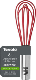Tovolo Mini Whisk Stainless Steel 6 Inch Tiny Whipper Silicone Whisker by Tovolo