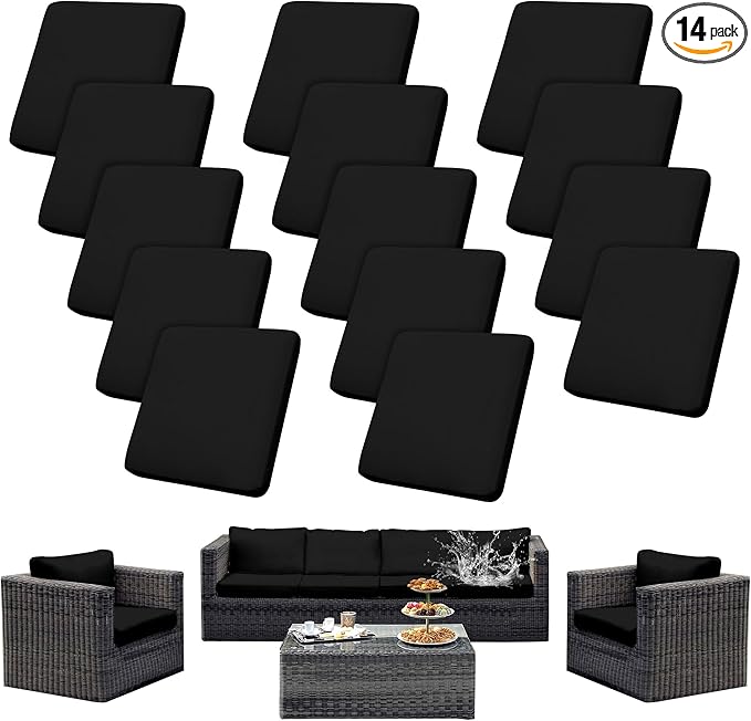 Outdoor Cushion Covers Set, Replacement by SUKAIKEQA