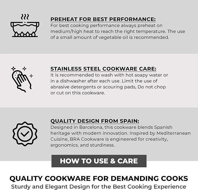 BRA COOKWARE Master Stainless Steel Stock Pot w/Glass Lid | 8 Inch 2.4 Quart - Image 7
