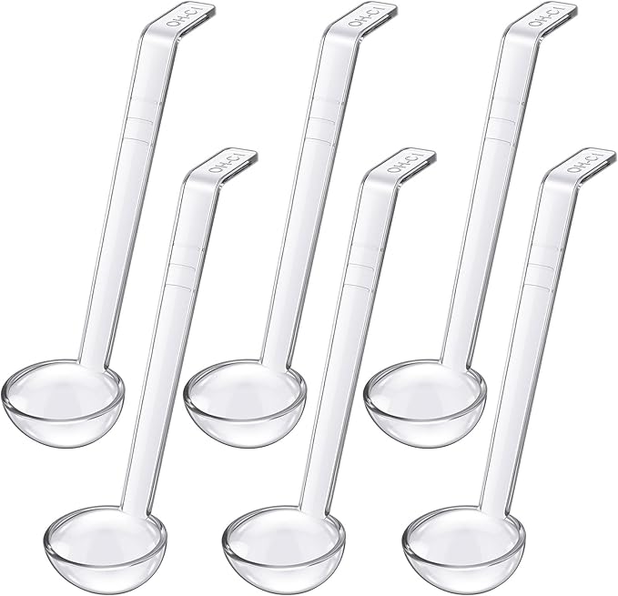 Tioncy 6 Pcs 1 Oz Small Ladle for Serving Sauce 7.09 Inches Plastic Mini Ladles by Tioncy
