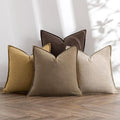 MIULEE Neutral Gold/Brown Linen Pillow Covers Pack of 4 Decorative Natural by MIULEE