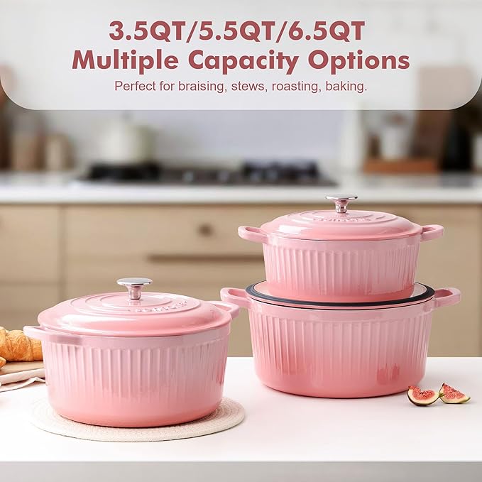 SENSARTE Enameled Cast Iron Dutch Oven Pot