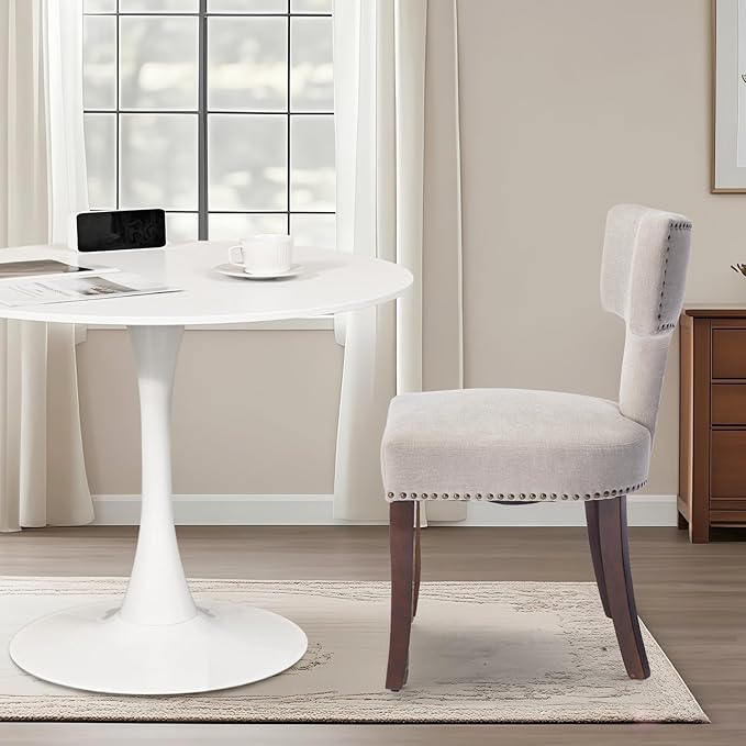 3-Piece 31.5" Round Dining Table Set for 2 with Upholstered Chairs – Spa...